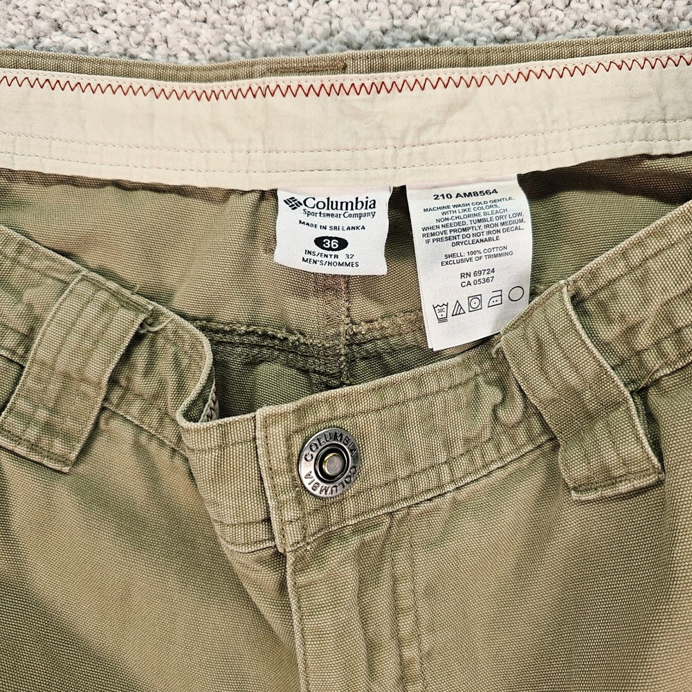 Columbia Men's Khaki Cargo Pants Size 36 Relaxed Fit Cotton - Picture 3 of 6